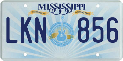 MS license plate LKN856