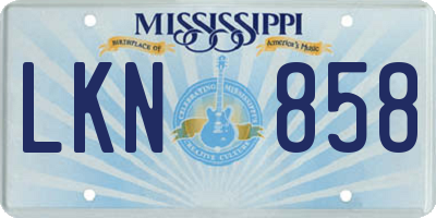 MS license plate LKN858