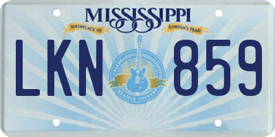 MS license plate LKN859