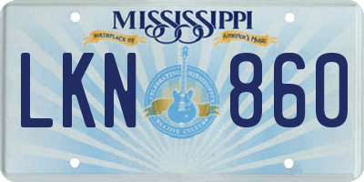 MS license plate LKN860