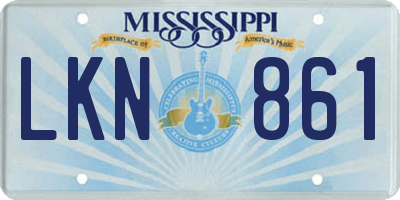 MS license plate LKN861