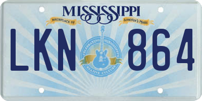 MS license plate LKN864
