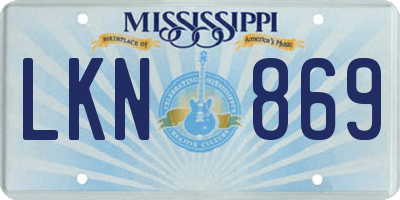 MS license plate LKN869