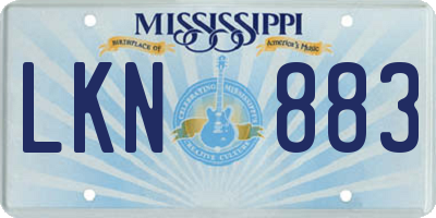 MS license plate LKN883