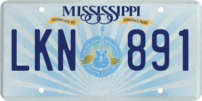 MS license plate LKN891