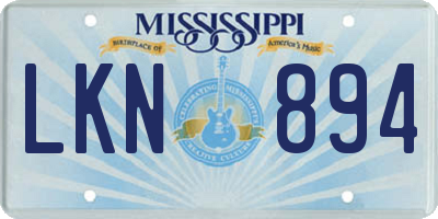 MS license plate LKN894