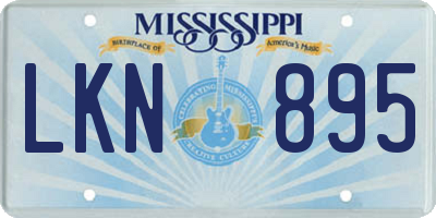MS license plate LKN895