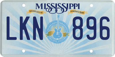 MS license plate LKN896