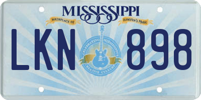 MS license plate LKN898
