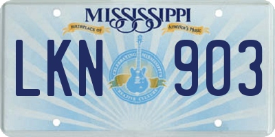 MS license plate LKN903