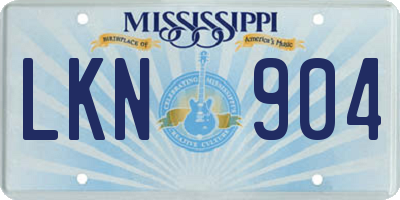 MS license plate LKN904