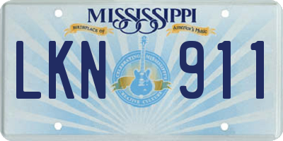 MS license plate LKN911