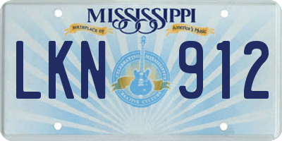 MS license plate LKN912