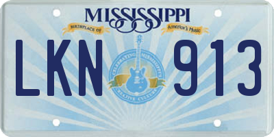 MS license plate LKN913