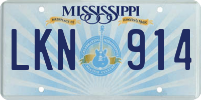 MS license plate LKN914