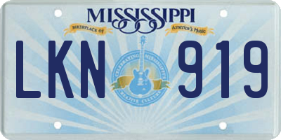MS license plate LKN919