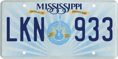 MS license plate LKN933