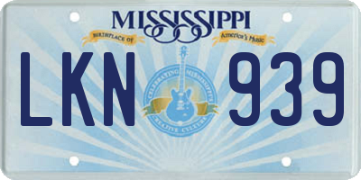 MS license plate LKN939