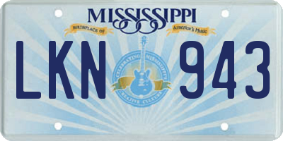 MS license plate LKN943
