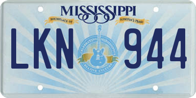 MS license plate LKN944