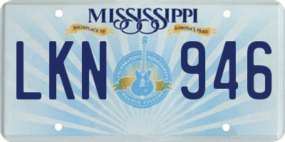 MS license plate LKN946