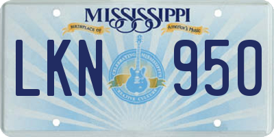 MS license plate LKN950