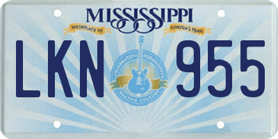 MS license plate LKN955