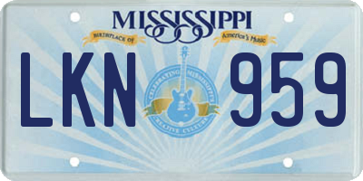 MS license plate LKN959