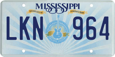 MS license plate LKN964