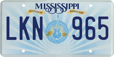 MS license plate LKN965