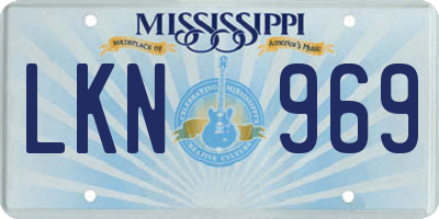 MS license plate LKN969