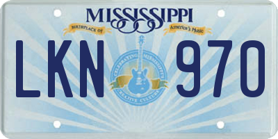 MS license plate LKN970