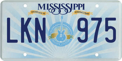 MS license plate LKN975