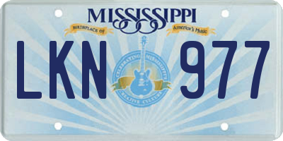 MS license plate LKN977