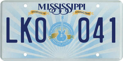 MS license plate LKO041