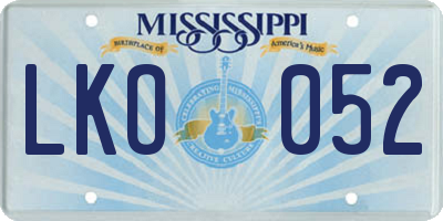 MS license plate LKO052