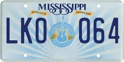 MS license plate LKO064