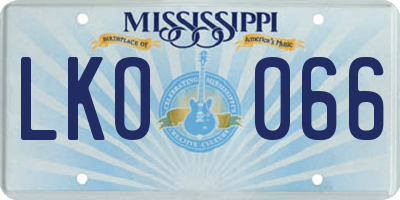 MS license plate LKO066