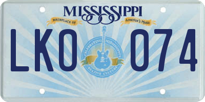 MS license plate LKO074