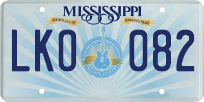 MS license plate LKO082