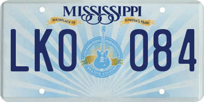 MS license plate LKO084