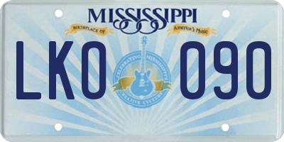 MS license plate LKO090