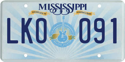 MS license plate LKO091