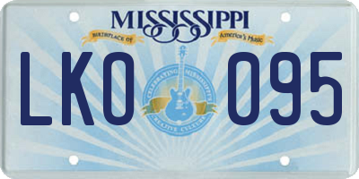 MS license plate LKO095