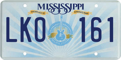 MS license plate LKO161