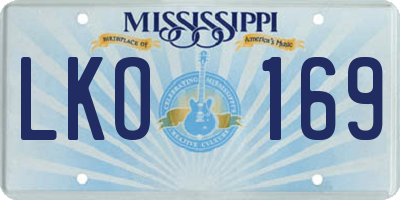 MS license plate LKO169