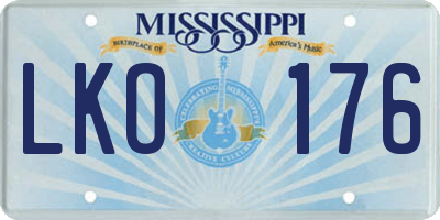MS license plate LKO176