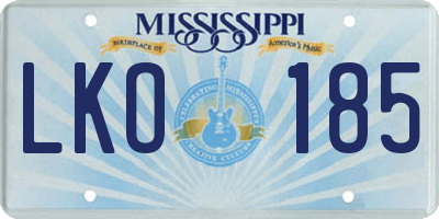 MS license plate LKO185