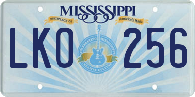 MS license plate LKO256