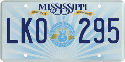 MS license plate LKO295